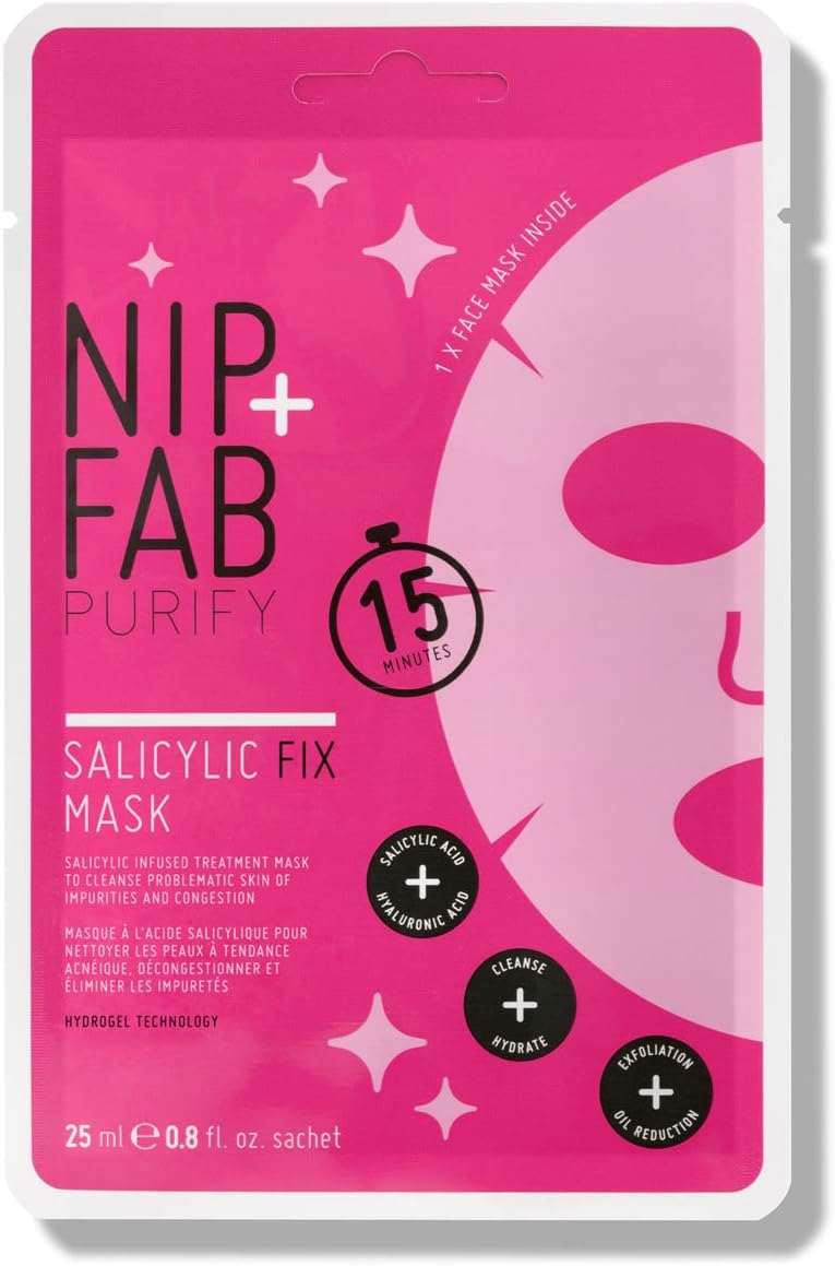 Máscara facial Nip + Fab Salicylic Fix com ácido salicílico, ácido hialurónico, flor de lótus BHA