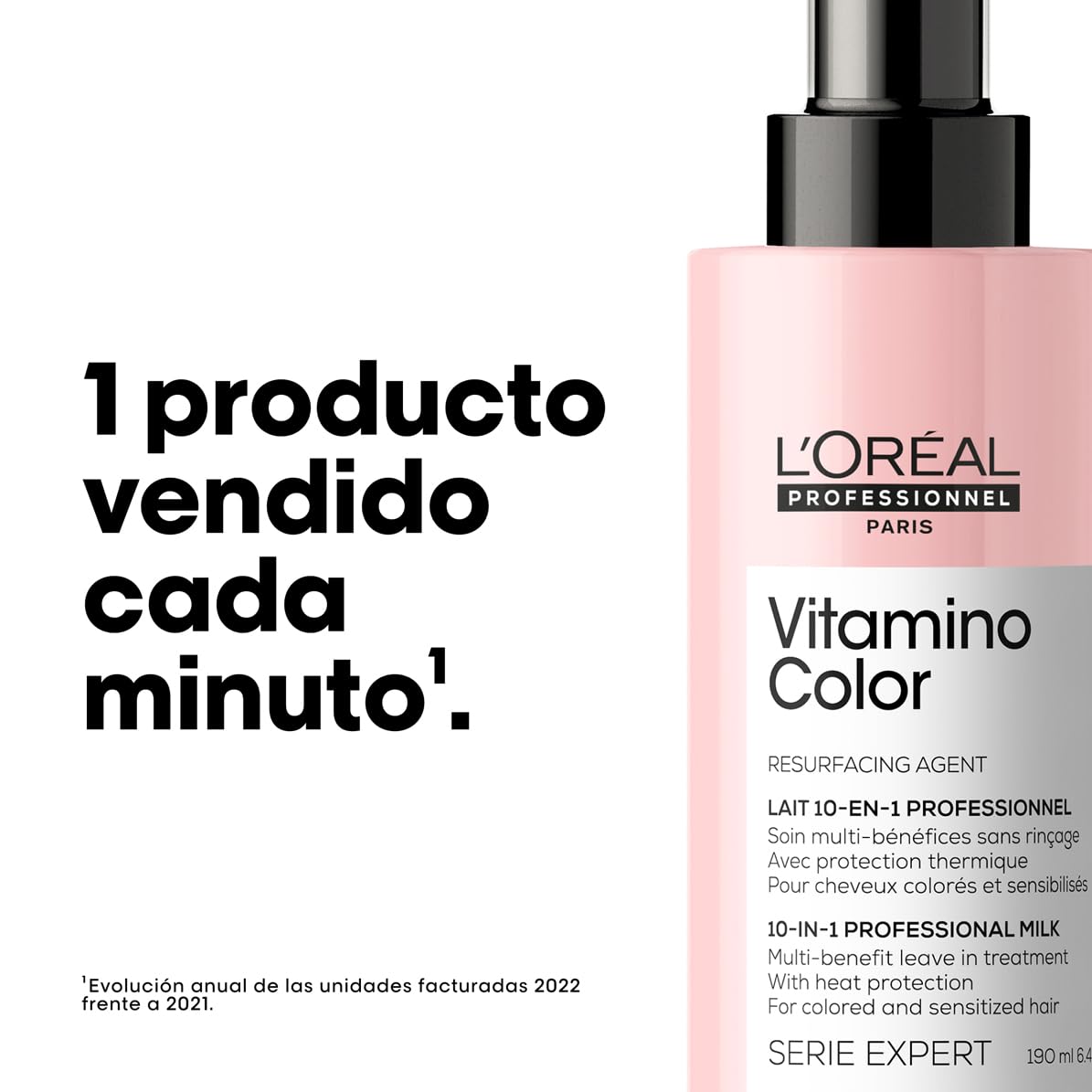 L'Oréal Professionnel, Spray de Tratamento 10 em 1 com Resveratrol, para Cabelos Coloridos, Vitamino Color, 190ml