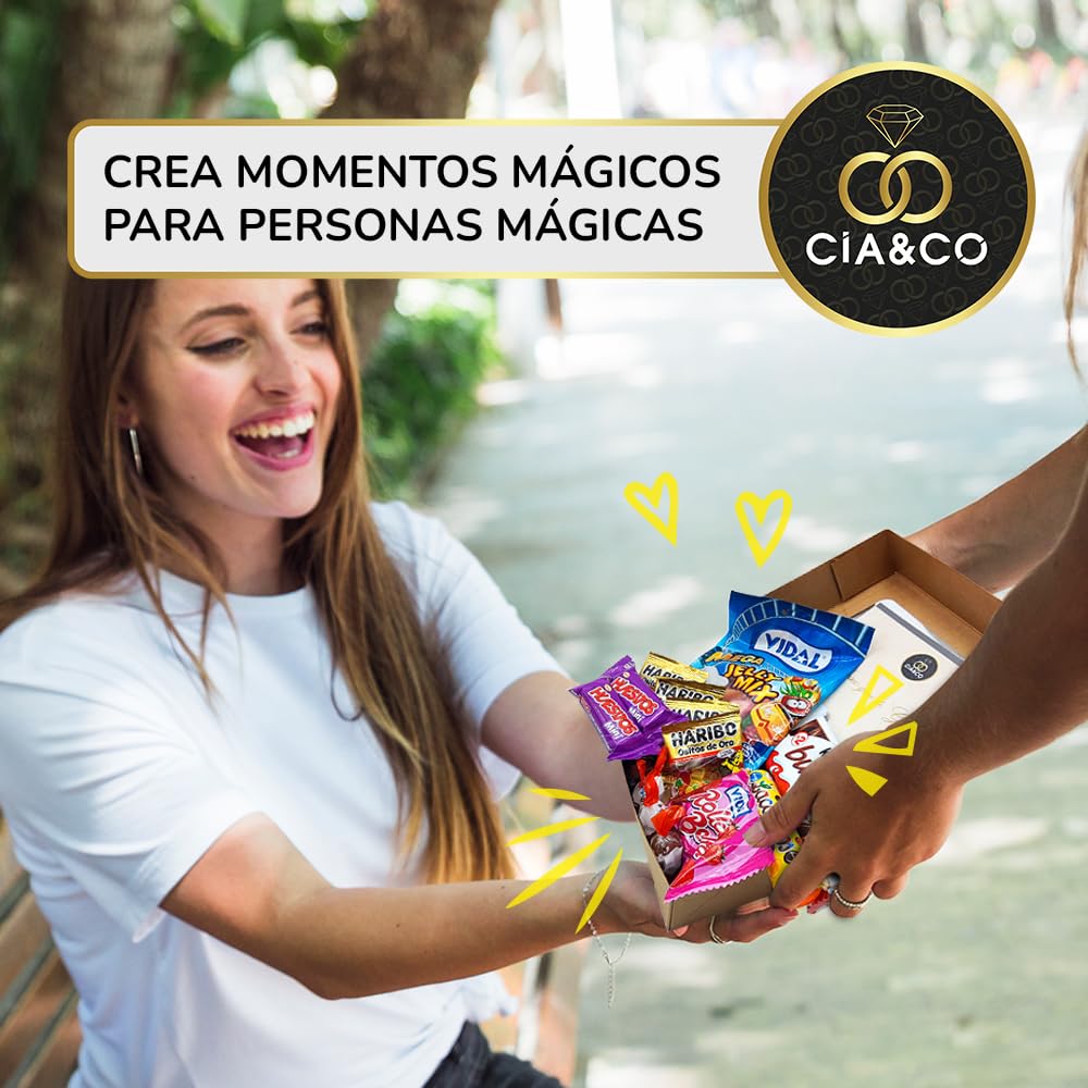 Caixa de presente original com 17 chocolates Kinder Bueno, cartões Kinder, Twix, Mars, Kit Kat, Huesitos, biscoito Lotus Biscoff e muito mais