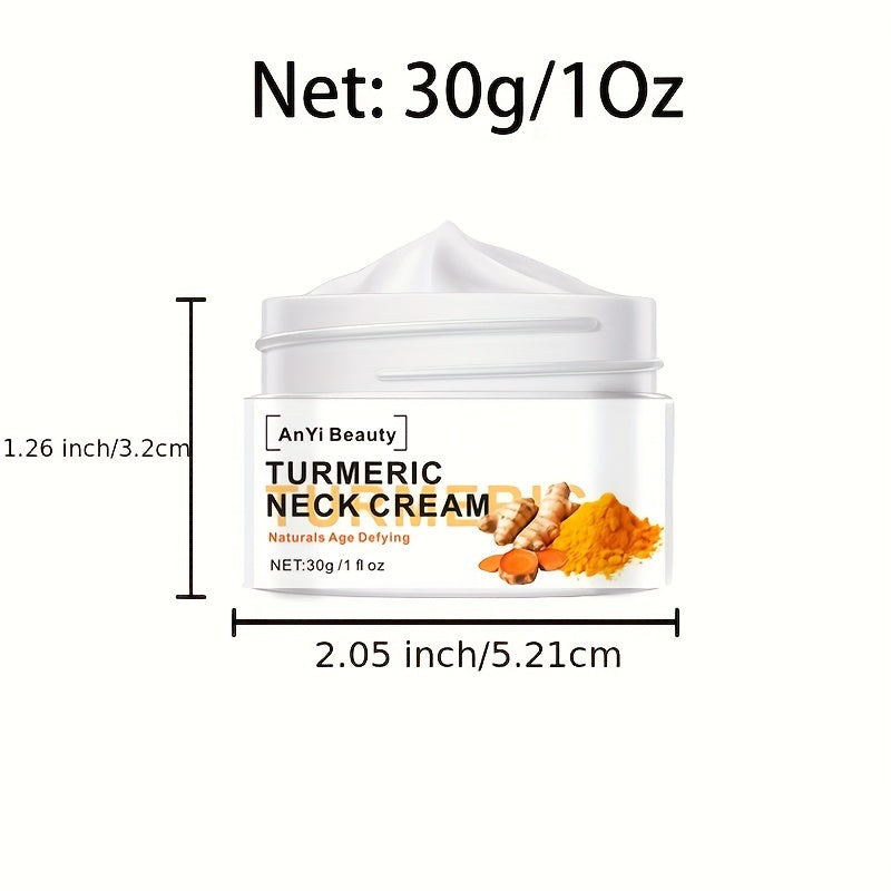 Creme facial de curcuma antienvelhecimento com retinol e ácido hialurônico, embalagem branca com tampa, 30g