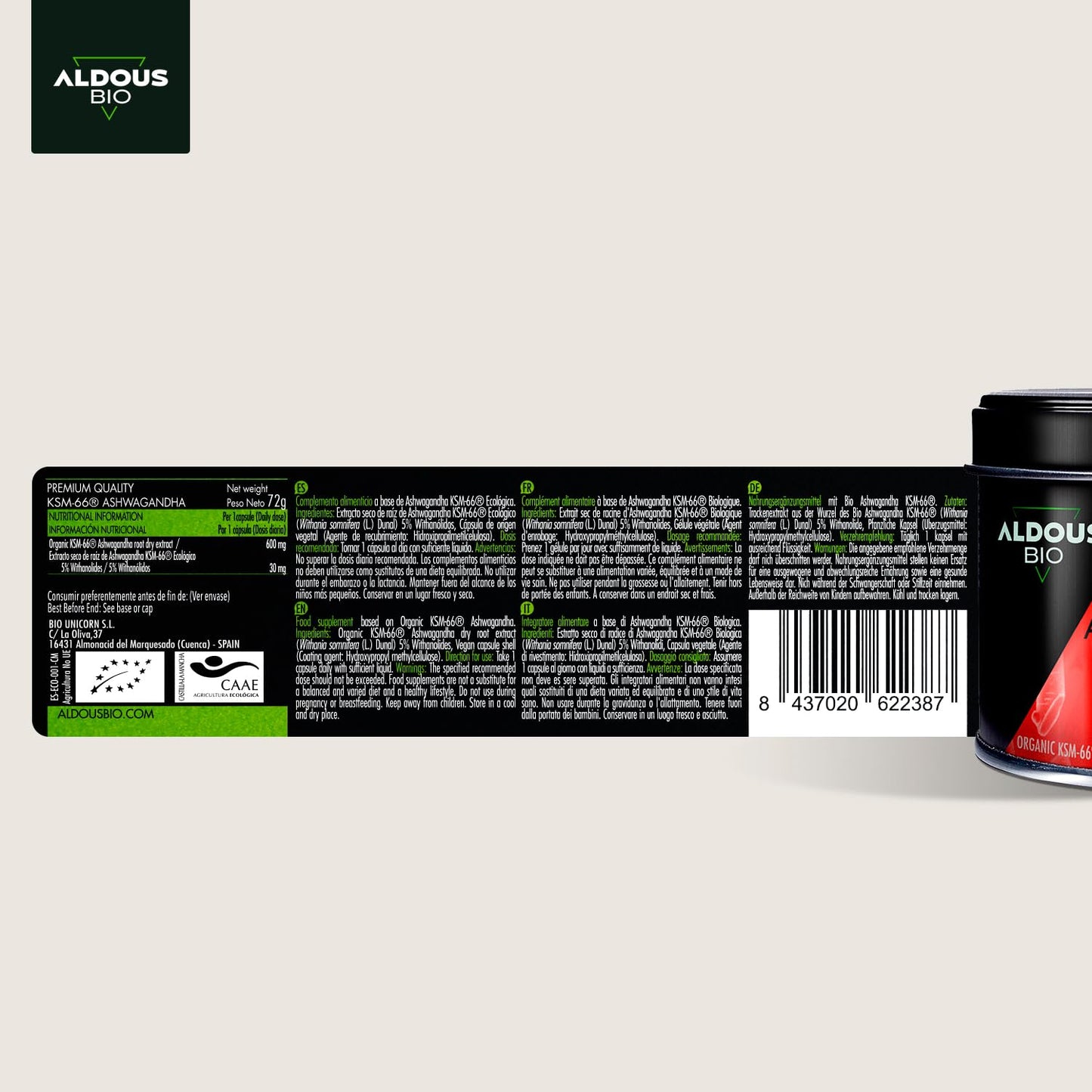 Suplemento de Ashwagandha com pimenta preta