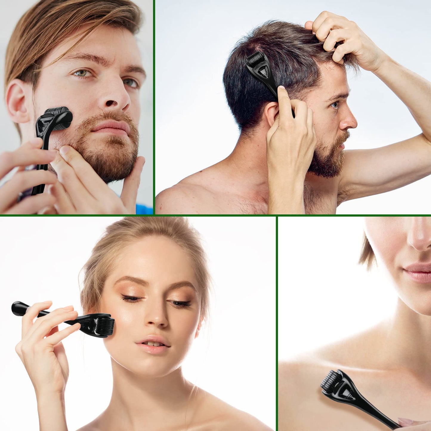 Dermaroller com microagulhas URAQT, rolo de derma de 0,5 mm para rosto e corpo