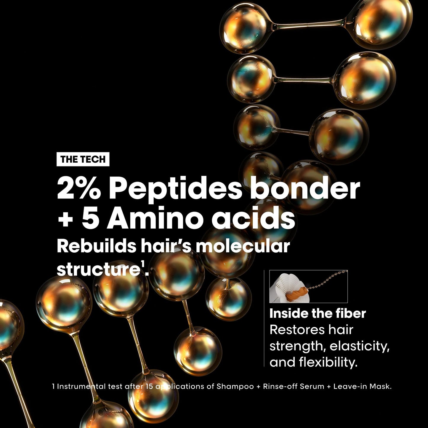 L’Oréal Professionnel, Máscara Reparadora Leave-In, Textura Cremosa, Repara Danos e Fortalece, Proteção Térmica, Fórmula Patenteada, para Cabelos Danificados, Absolut Molecular Repair, 50ml