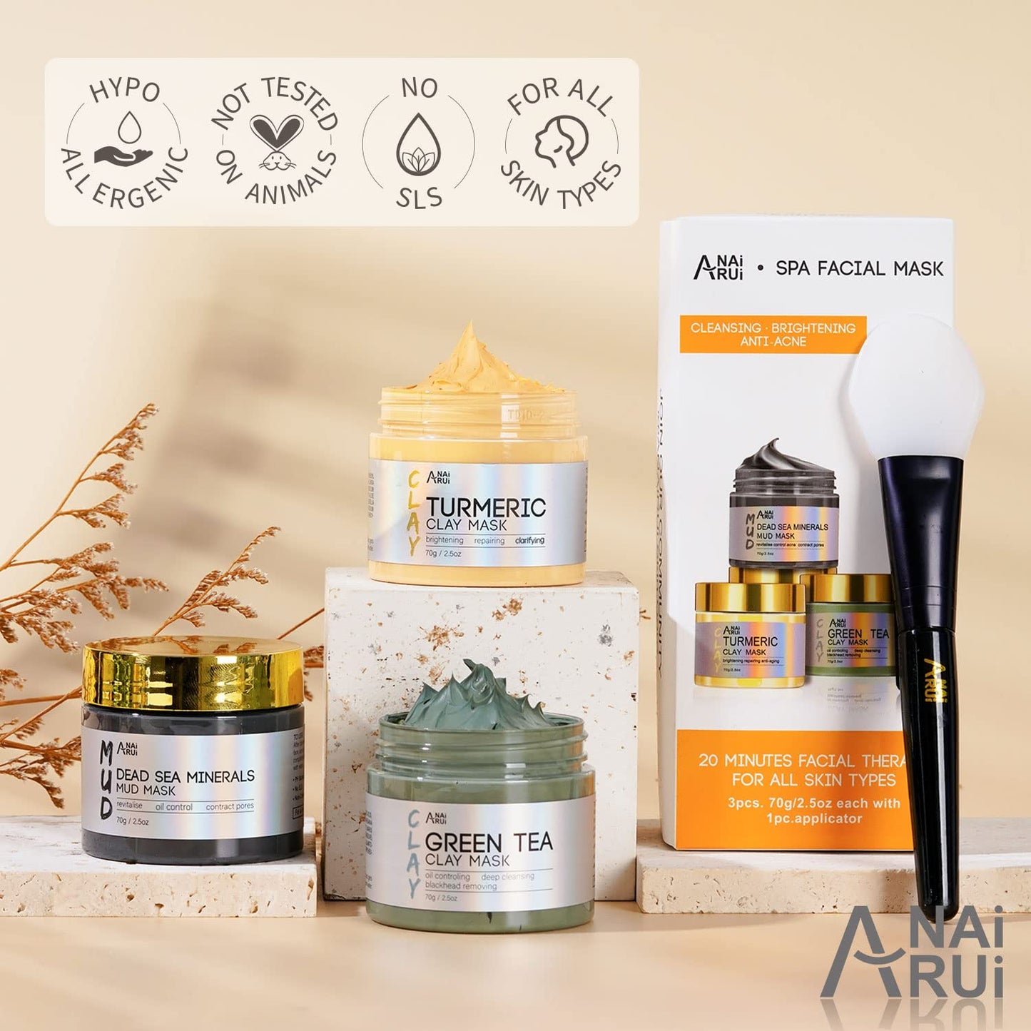 ANAiRUi Máscaras faciais purificantes para remover cravos e manchas
