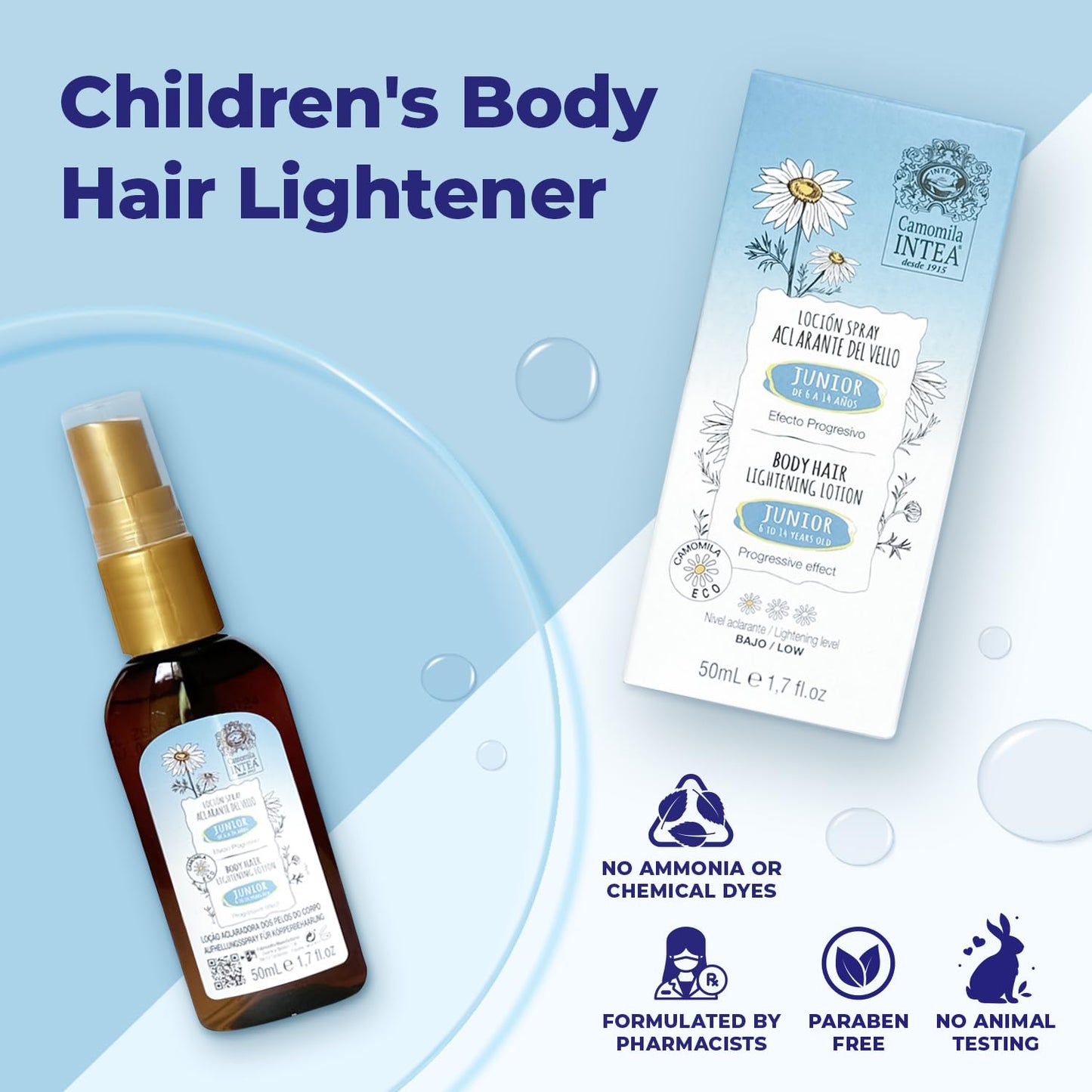 Camomila Intea - Loção descoloradora/aclaradora para crianças - Spray 50 ML