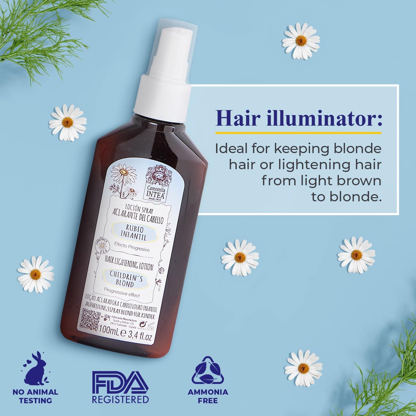 Camomila Intea - Loção clareadora capilar infantil - Loiro - 100 ML