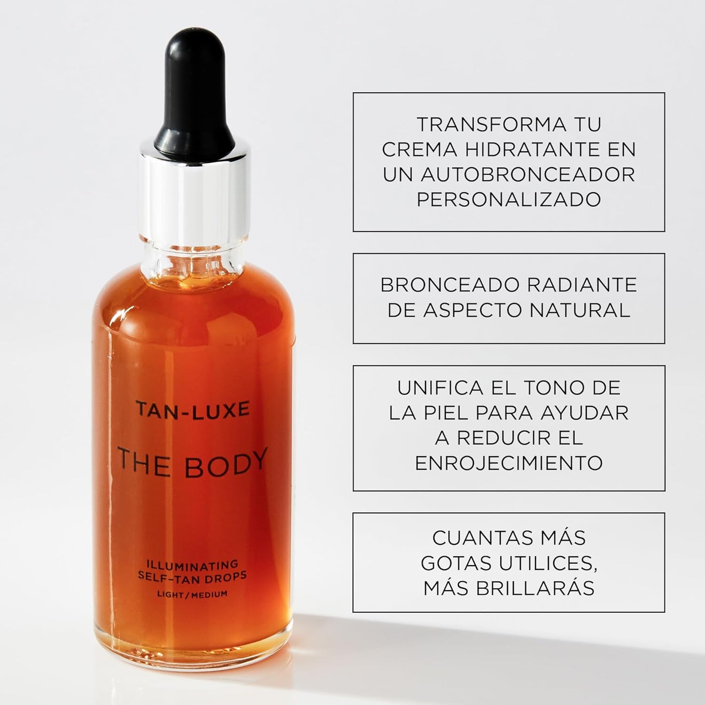 Tan Luxe THE BODY gotas autobronzeadoras, ligeiras/medias (50 ml)