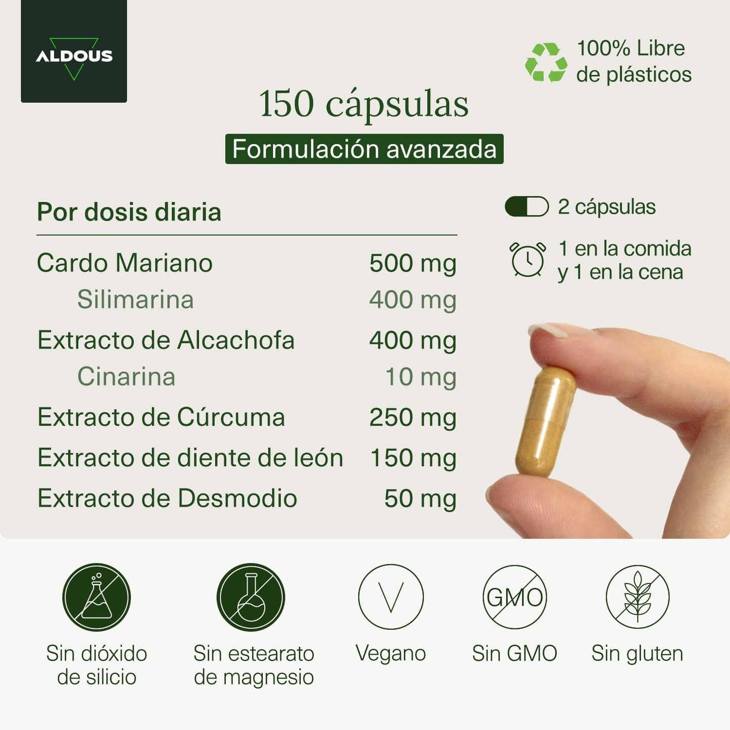 150 Cápsulas Detox - Dose Máxima Depurativa com 80% de Silimarina - Desintoxicação do Fígado, Melhora a Digestão