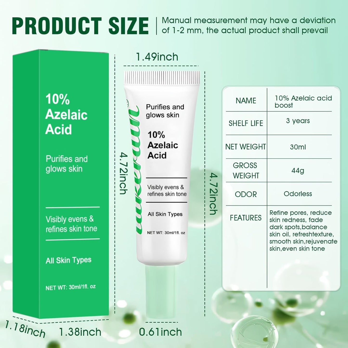 Allony Creme de Ácido Azelaico, 30ml 10%