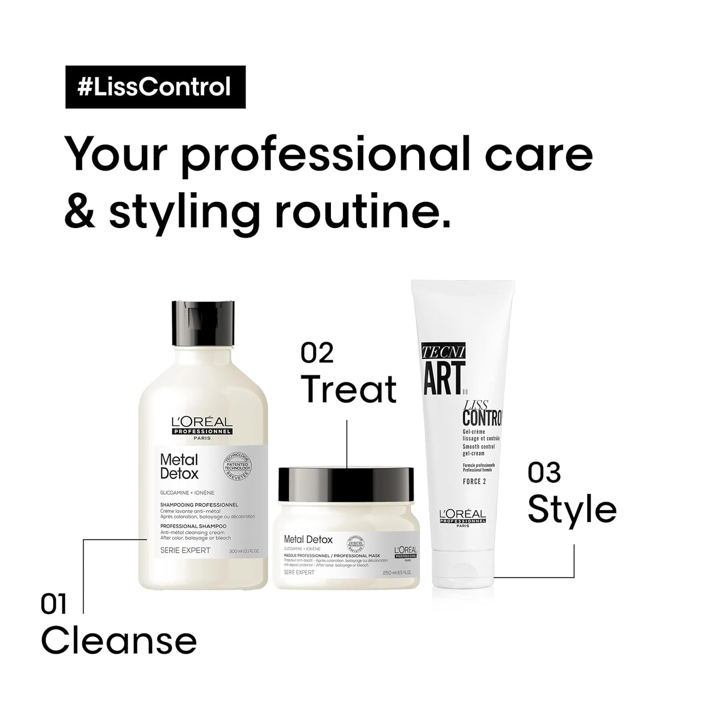 L'Oréal Professionnel, gel creme alisador, anti-frizz, fixador para acabamentos suaves e controlados, Flex Liss control, TecniART, 150 ml