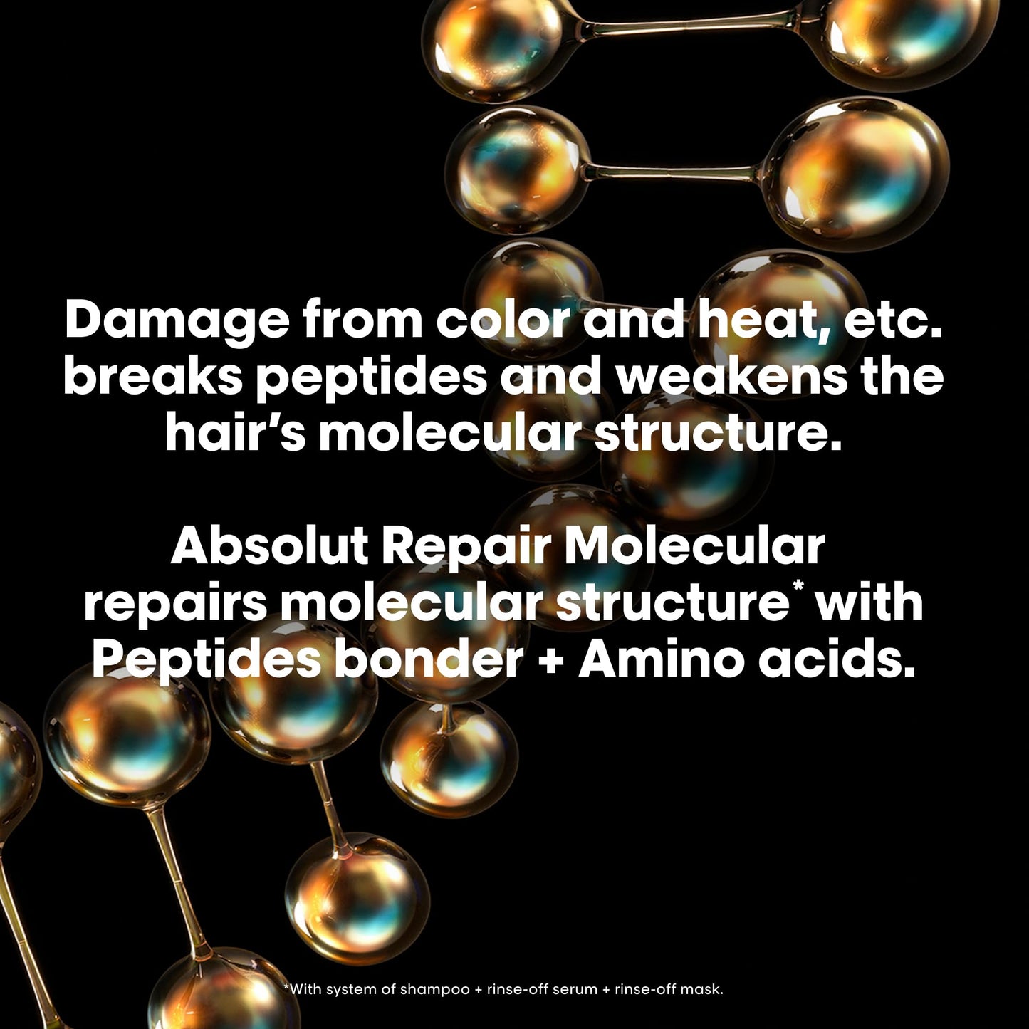 L’Oréal Professionnel, Tratamento Molecular Instantâneo, Sérum com Enxágue para Cabelos Secos e Danificados, Sem Sulfato, Repara Danos e Fortalece os Cabelos, Fórmula Patenteada, Absolut Repair Molecular, 250ml