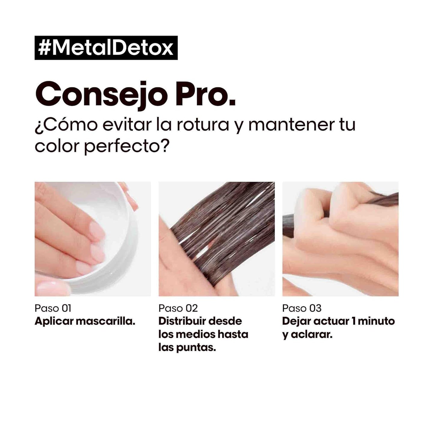L'Oréal Professionnel, Máscara Protetora e Hidratante, para Cabelos Secos, Danificados ou Coloridos, Cor Mais Duradoura e Brilhante, para Cabelos Mais Fortes, Metal Detox, 250 ml