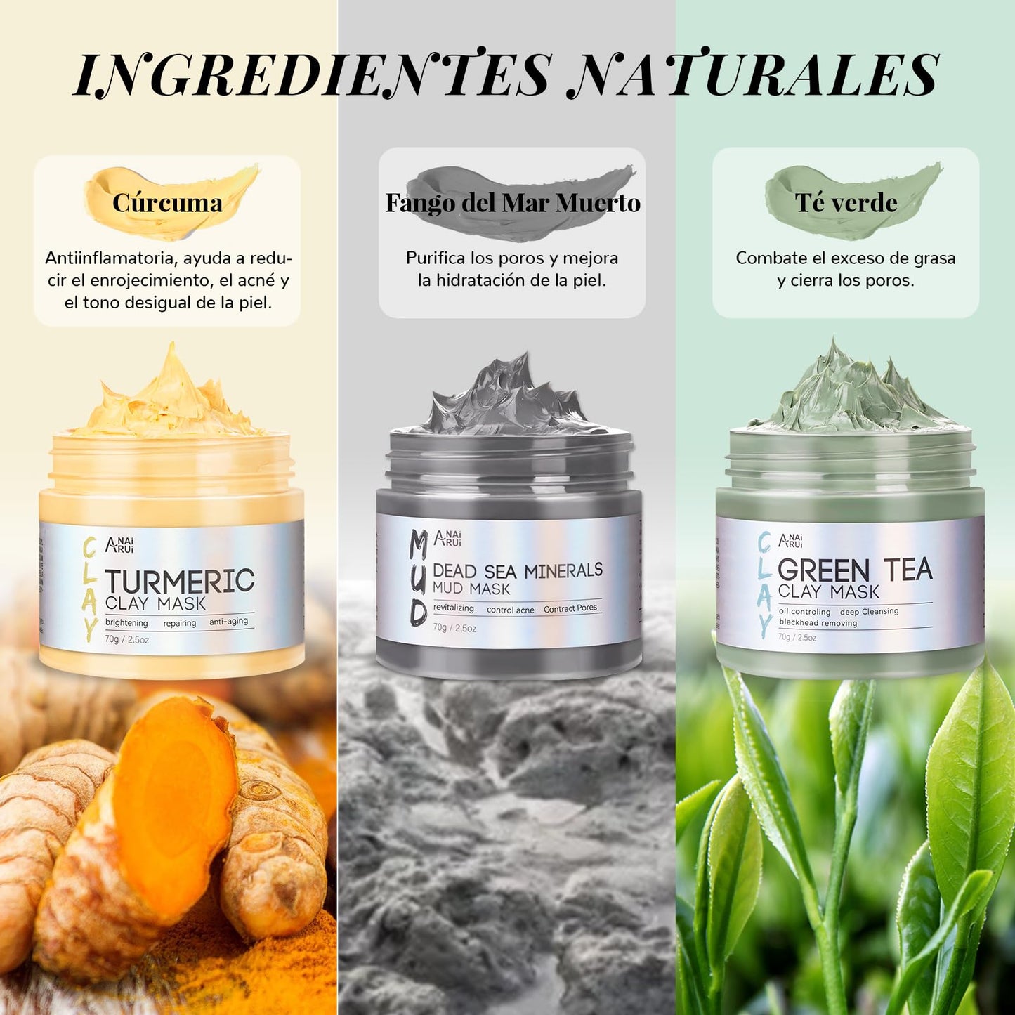 ANAiRUi Máscaras faciais purificantes para remover cravos e manchas