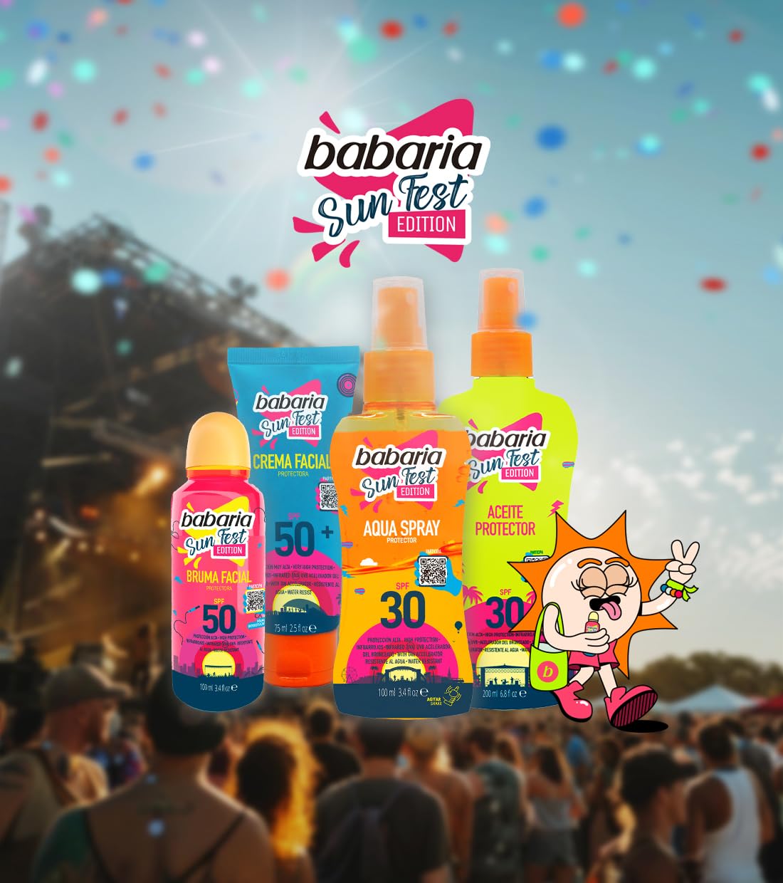 Babaria - SunFest Edição Limitada Bruma Facial FPS 50 - 100ml
