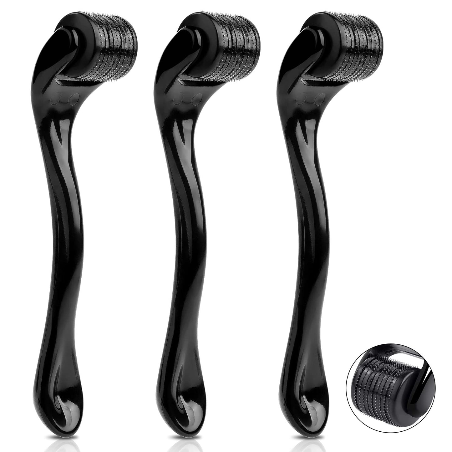 Dermaroller com microagulhas URAQT, rolo de derma de 0,5 mm para rosto e corpo