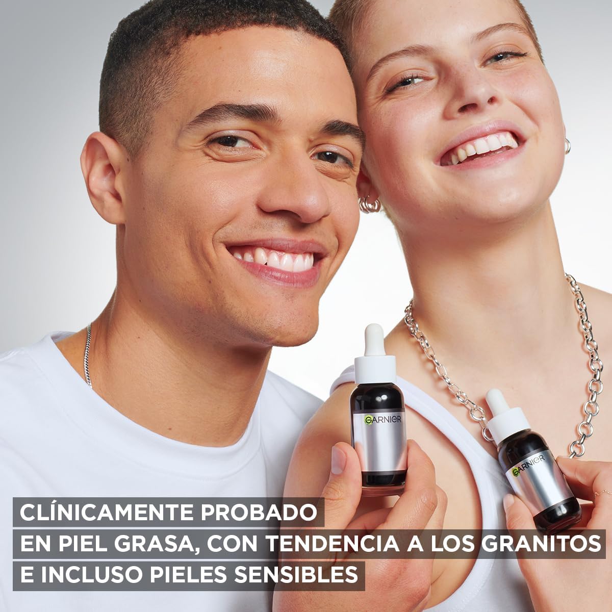 Sérum facial anti-imperfeicoes Garnier AHA+BHA com carbono, 30ml, para pele oleosa e sensível