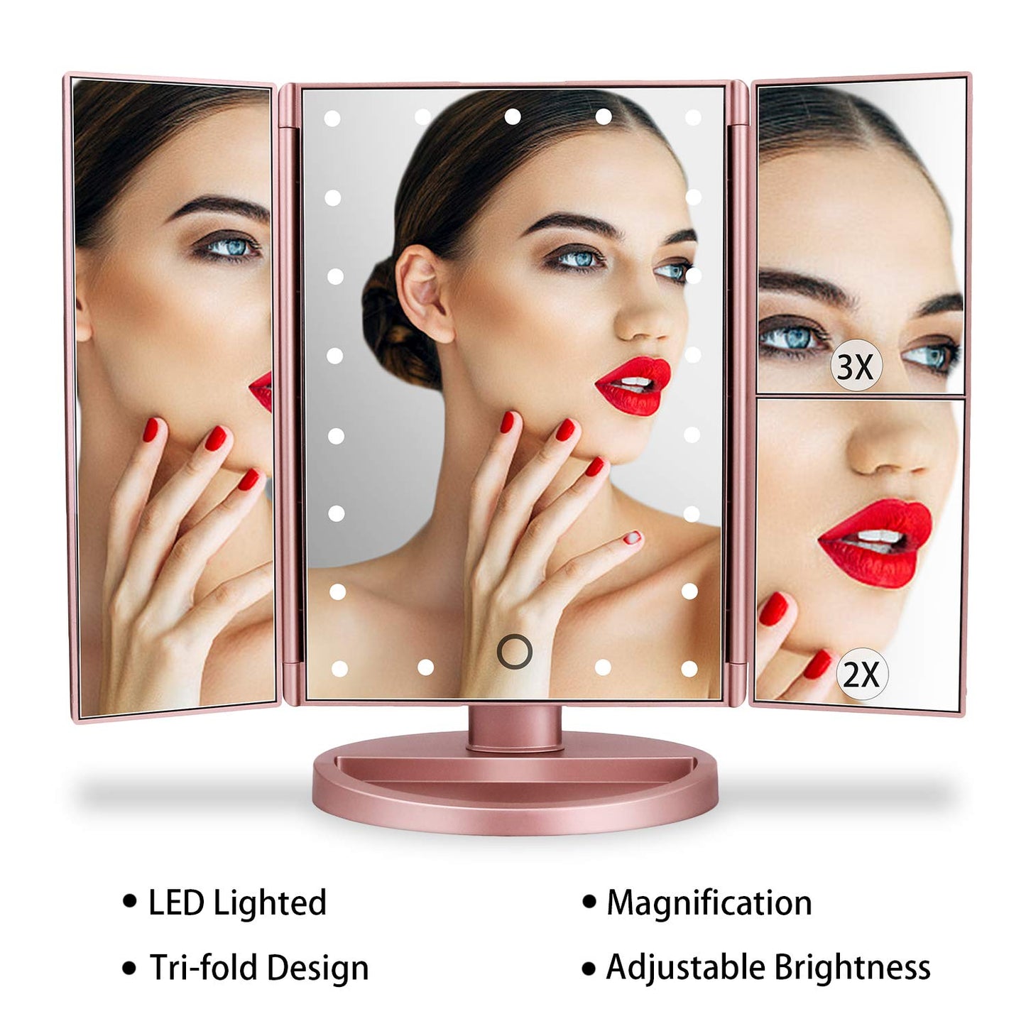 Espelho Iluminado Ampliação 1X 2X 3X – SPOT78 Elegância