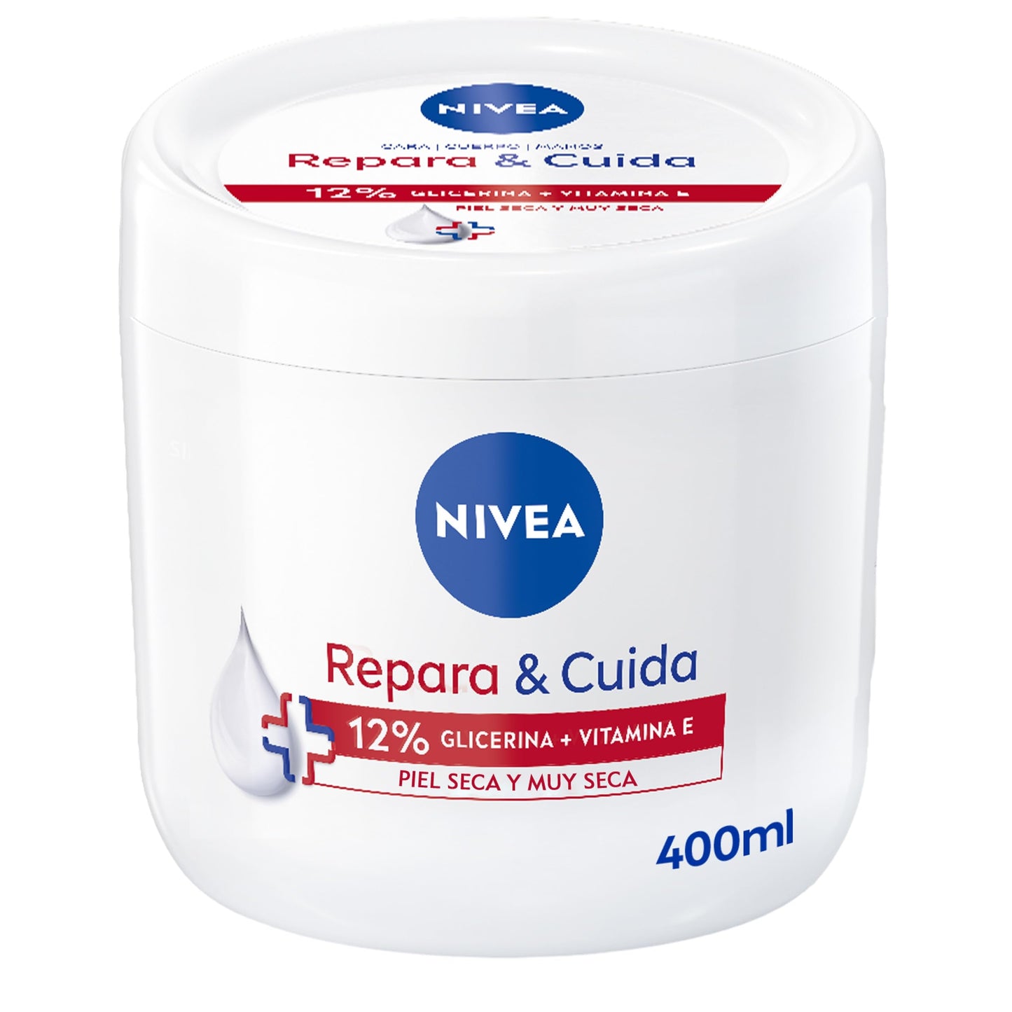Creme hidratante NIVEA 400ml, com 12% de glicerina e vitamina E, ideal para pele seca e muito seca