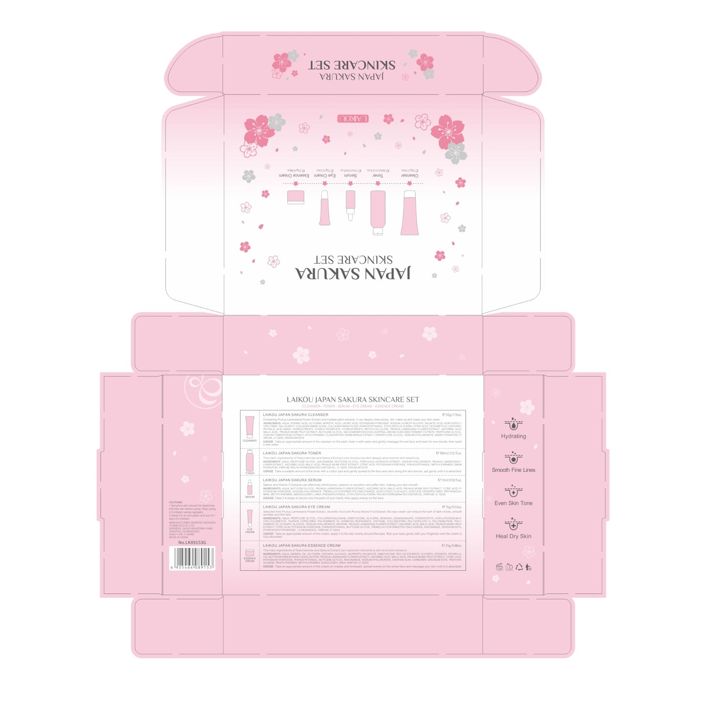 Conjunto de Cuidados com a Pele Sakura