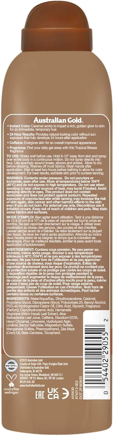 Australian Gold Spray de Cor Bronze Rico Instantâneo Sunless 177 ml, 1 unidade 60 ml