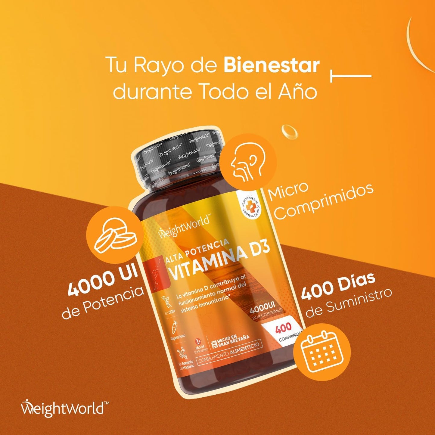 Vitamina D3 4000 UI Suplemento Alimentar