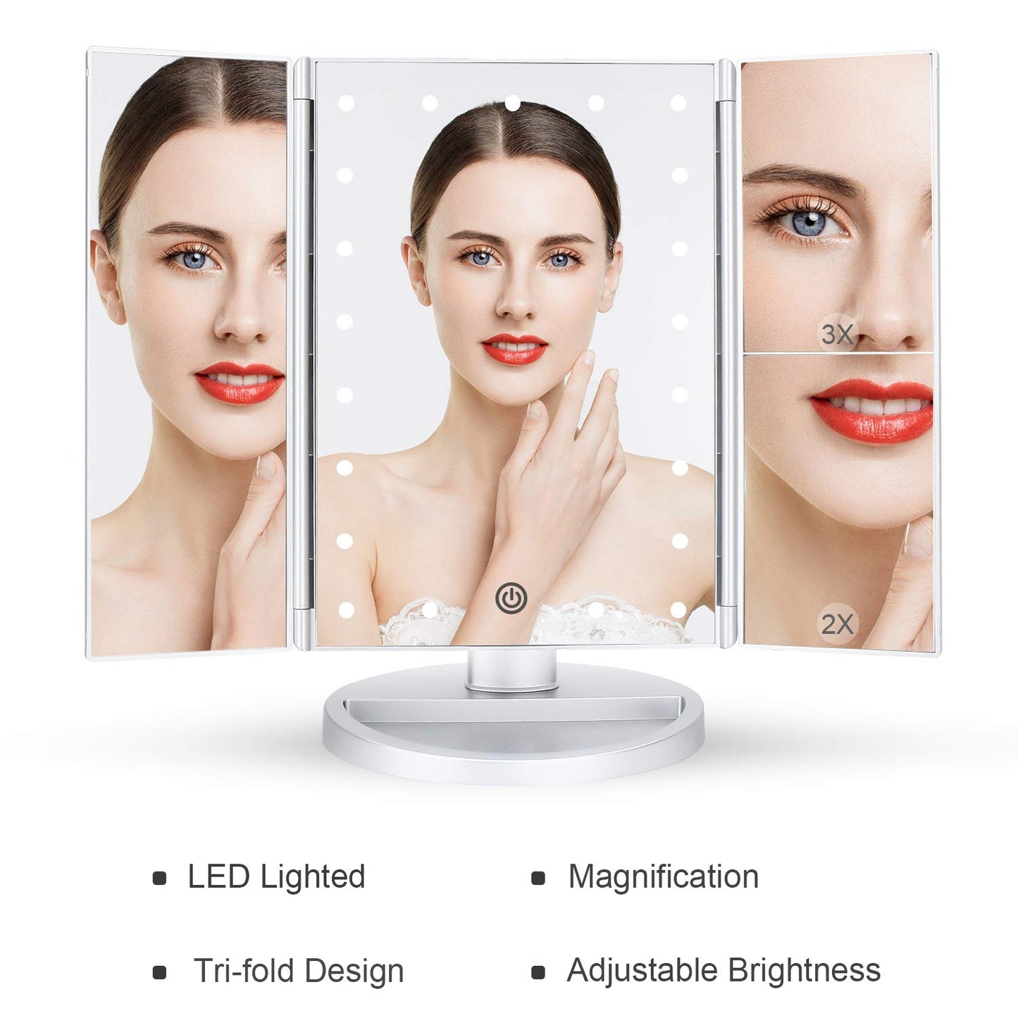 Espelho Iluminado Ampliação 1X 2X 3X – SPOT78 Elegância