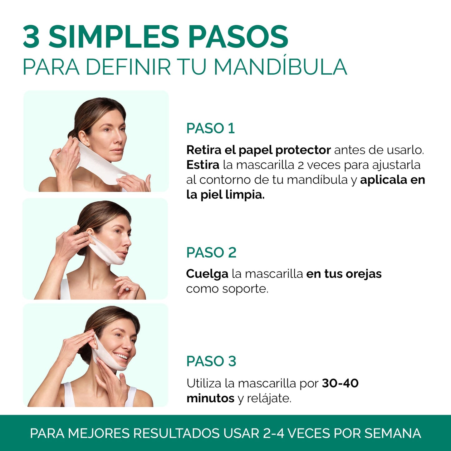 PLANTIFIQUE Máscara Facial de Colagenio com Faixa de Queixo