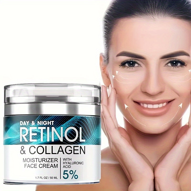 Hidratante retinol 50ml em embalagem moderna com mulher sorrindo e destacando a pele jovem e radiante