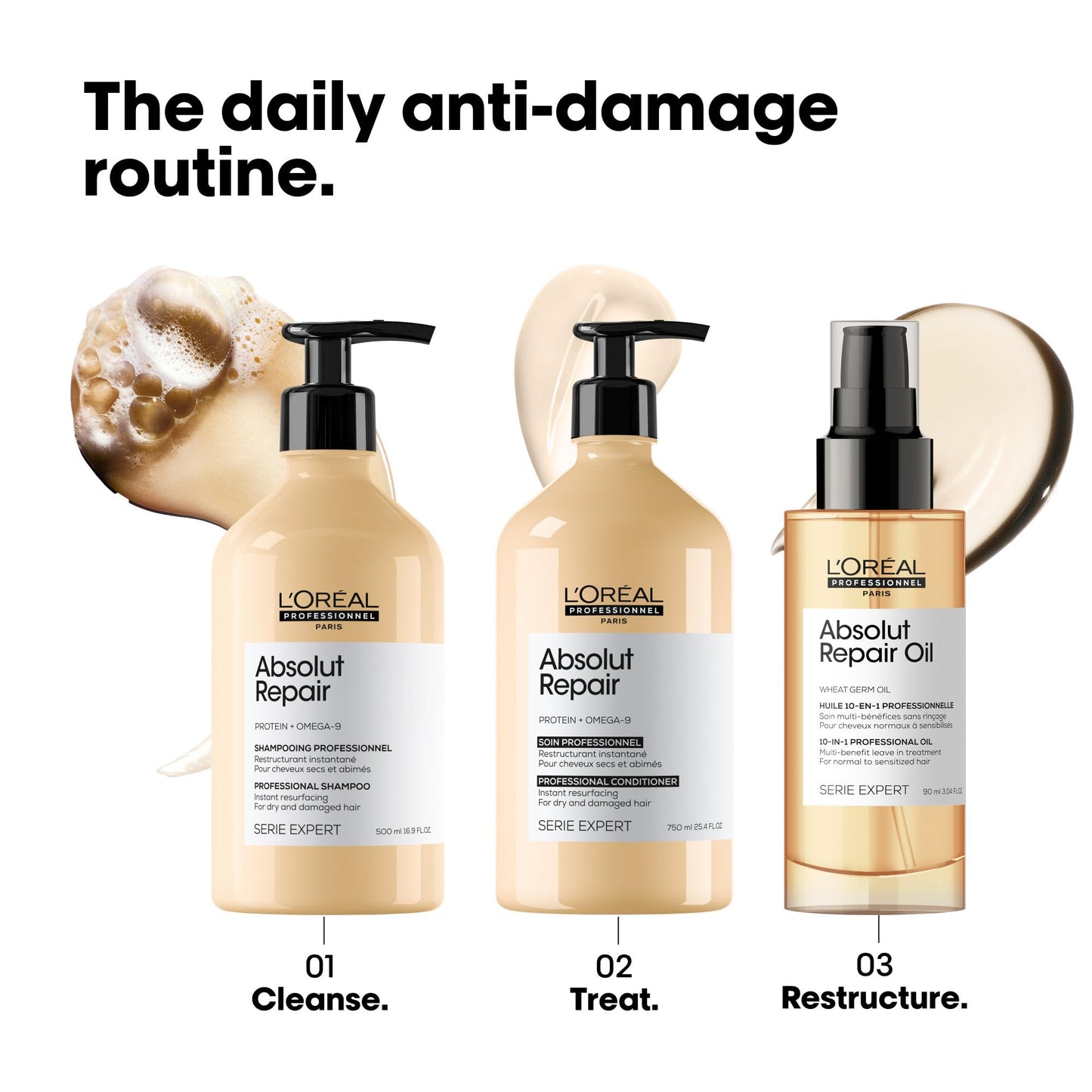 Condicionador de Tratamento Reconstrutivo para Cabelos Secos e Danificados da L'Oréal Professionnel, Absolut Repair, 200 ml