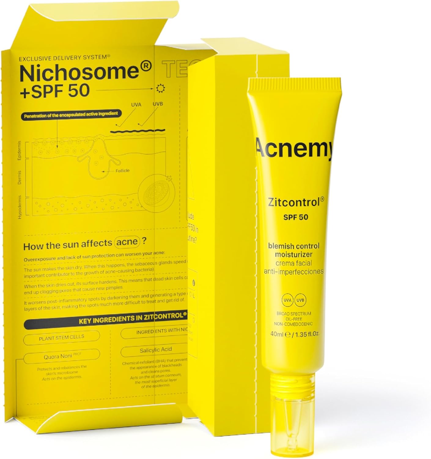 ACNEMY ZITCONTROL SPF50® Tratamento Pele Acneica com Proteção Solar | Parafarmácia