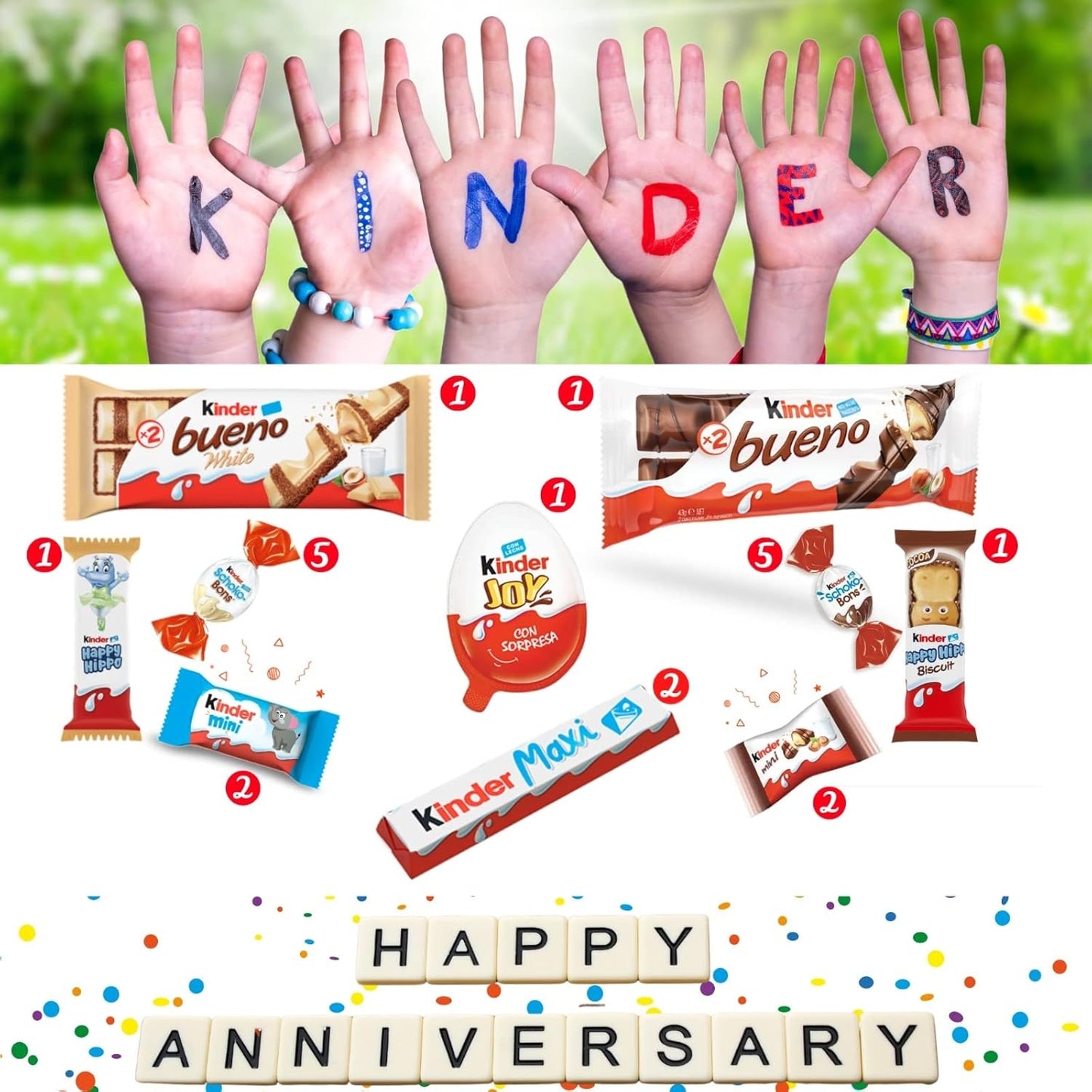 Caixa de Chocolates Originais VILAER para Presentear, , Pacote Variedade (KINDER)