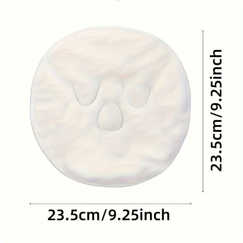 Compressa facial bem estar em formato circular para terapia quente e fria, medindo 23,5 cm de diâmetro.