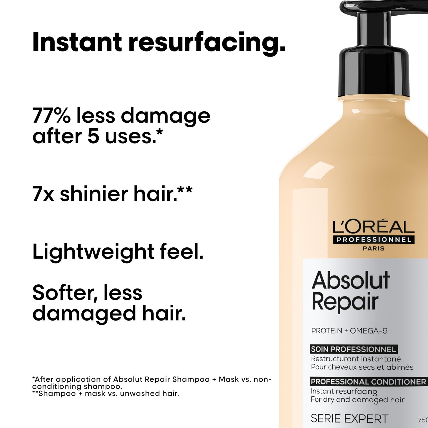Condicionador de Tratamento Reconstrutivo para Cabelos Secos e Danificados da L'Oréal Professionnel, Absolut Repair, 200 ml