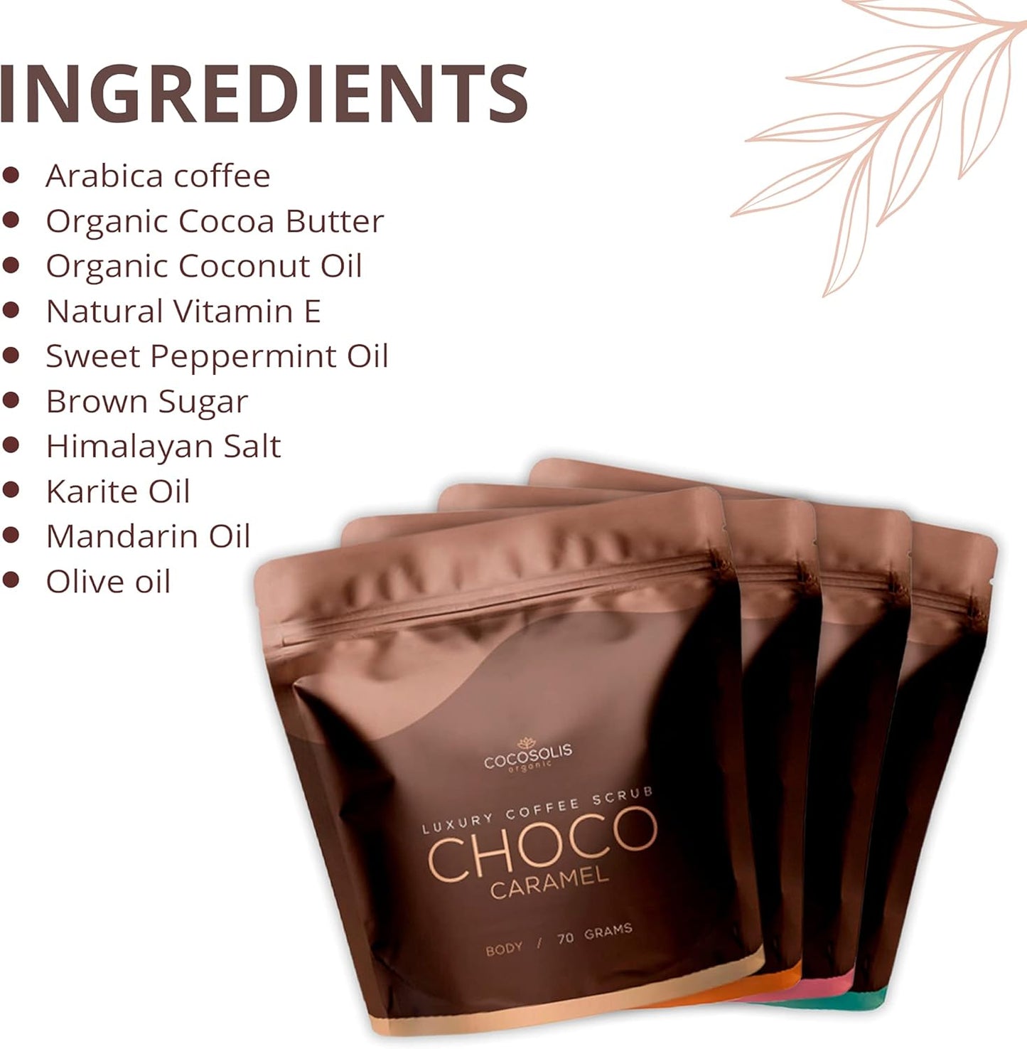 COCOSOLIS Kit de exfoliantes de café - 3 Esfoliantes Corporais e 1 Esfoliante Facial (280g)