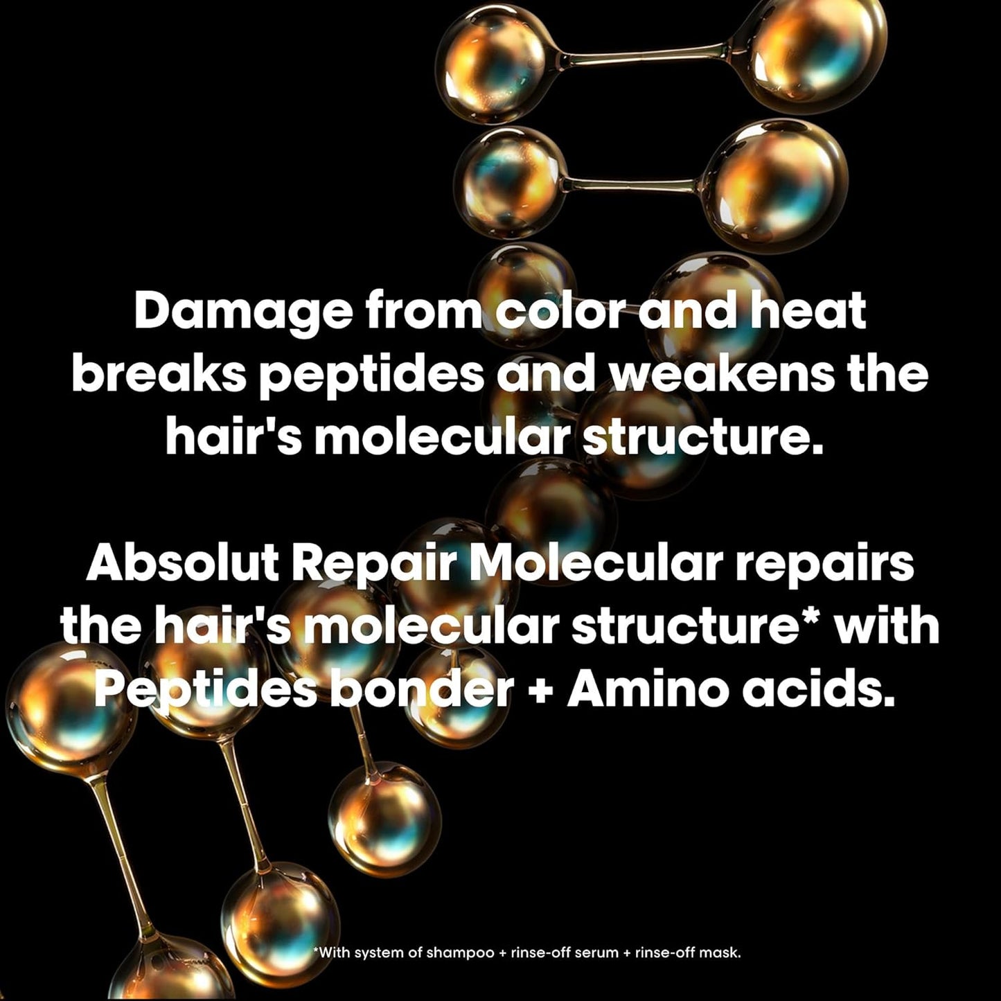 L'Oréal Professionnel, Máscara Concentrada Profissional Repara Danos e Fortalece os Cabelos em Nível Molecular para Cabelos Danificados e Secos, Fórmula Patenteada, Absolut Molecular Repair 250ml