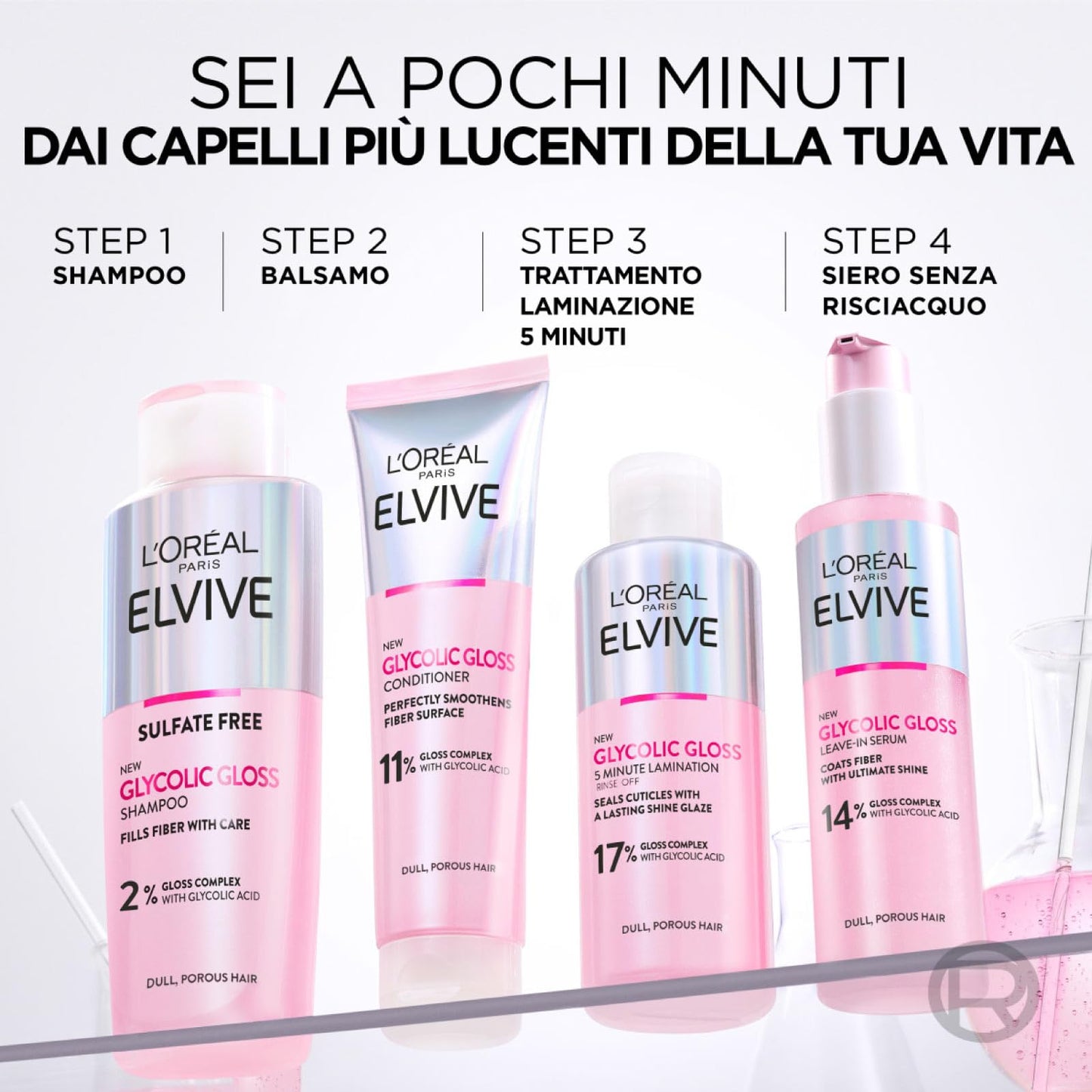 L'Oréal Paris Elvive Kit para Cabelos Opacos e Porosos Brilho Intenso e Duradouro - 3 produtos