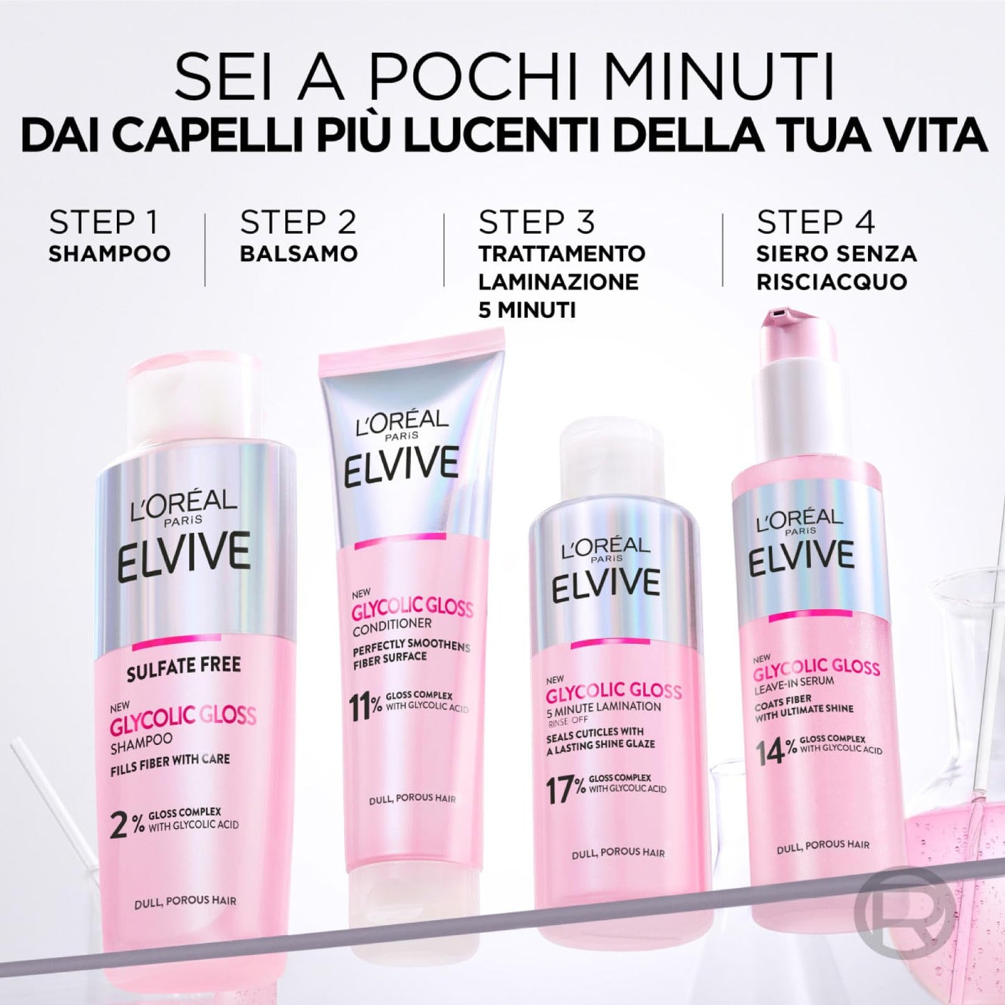 L'Oréal Paris Elvive Kit para Cabelos Opacos e Porosos Brilho Intenso e Duradouro - 3 produtos