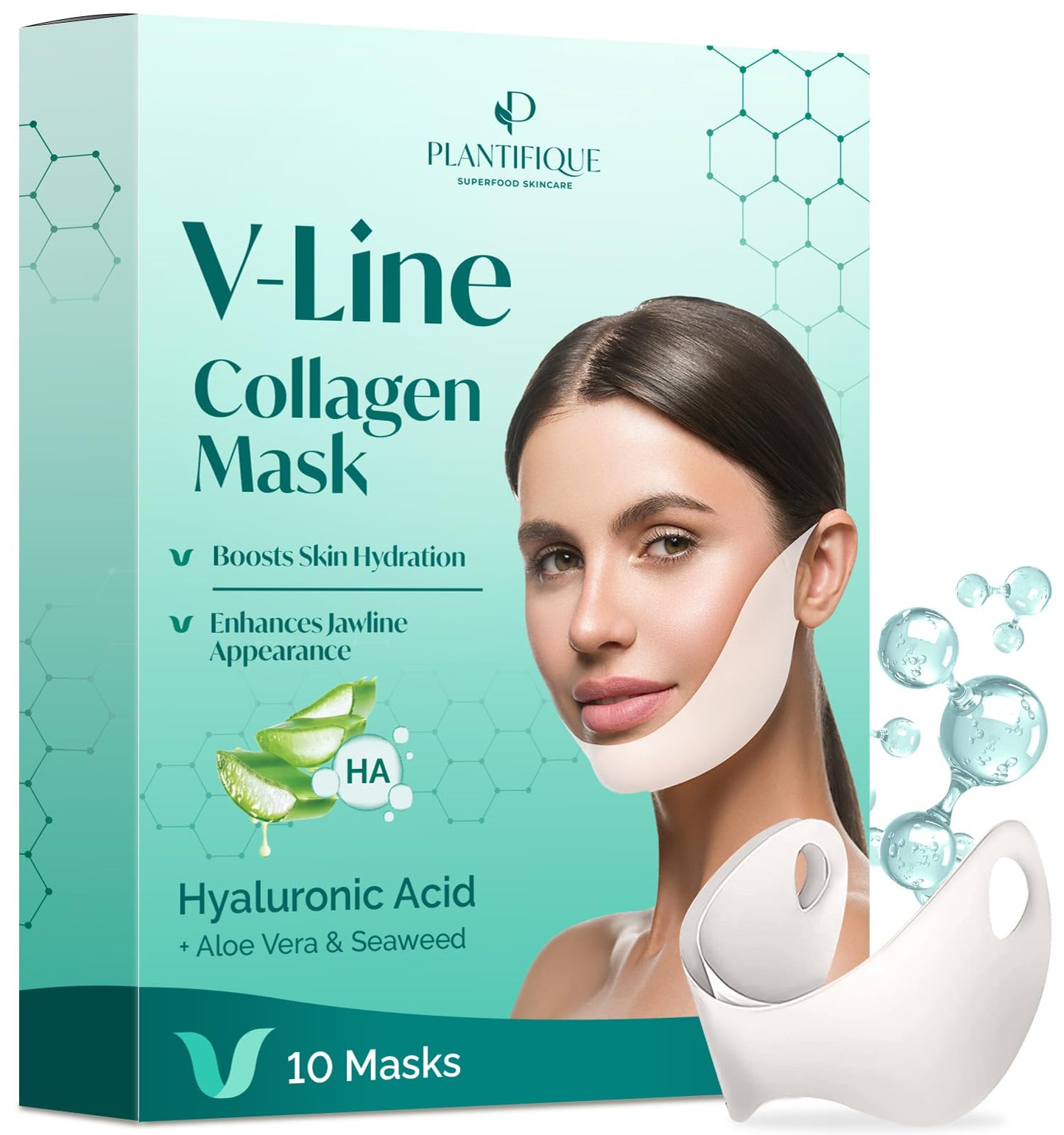 PLANTIFIQUE Máscara Facial de Colagenio com Faixa de Queixo
