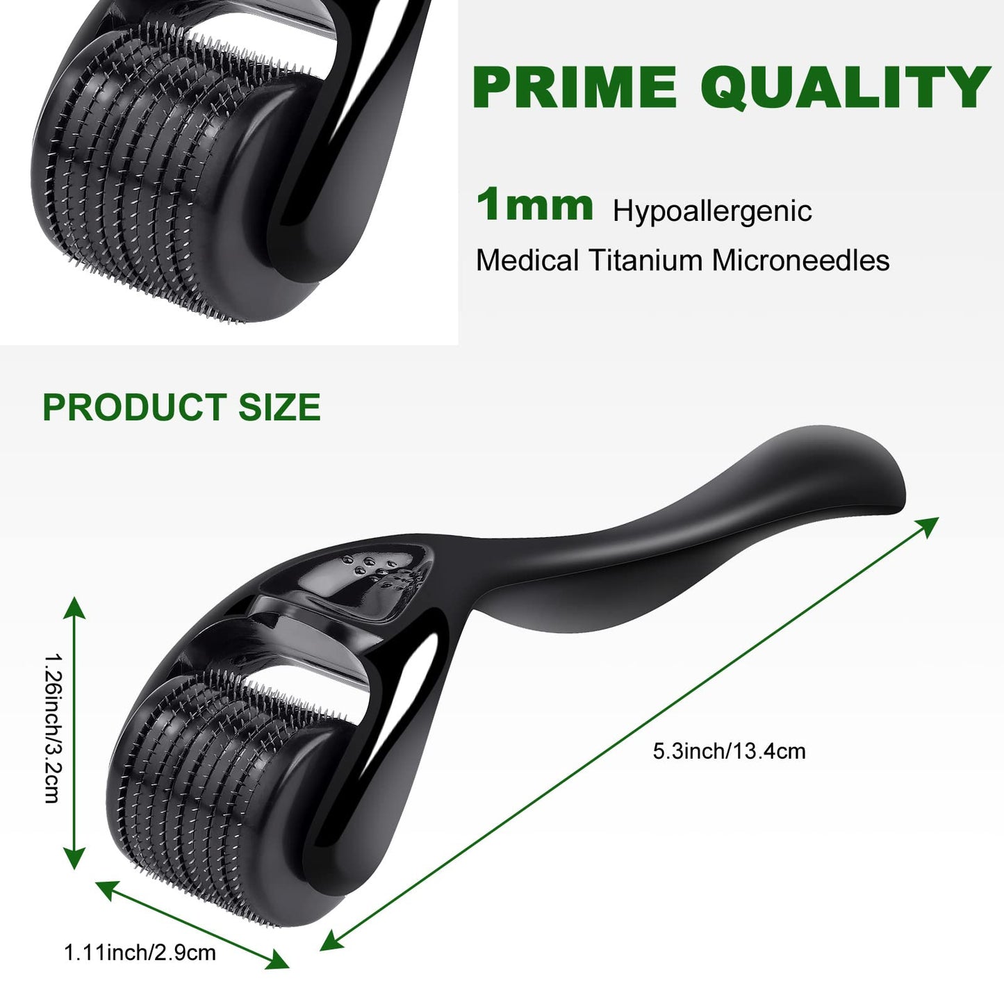 Dermaroller com microagulhas URAQT, rolo de derma de 0,5 mm para rosto e corpo