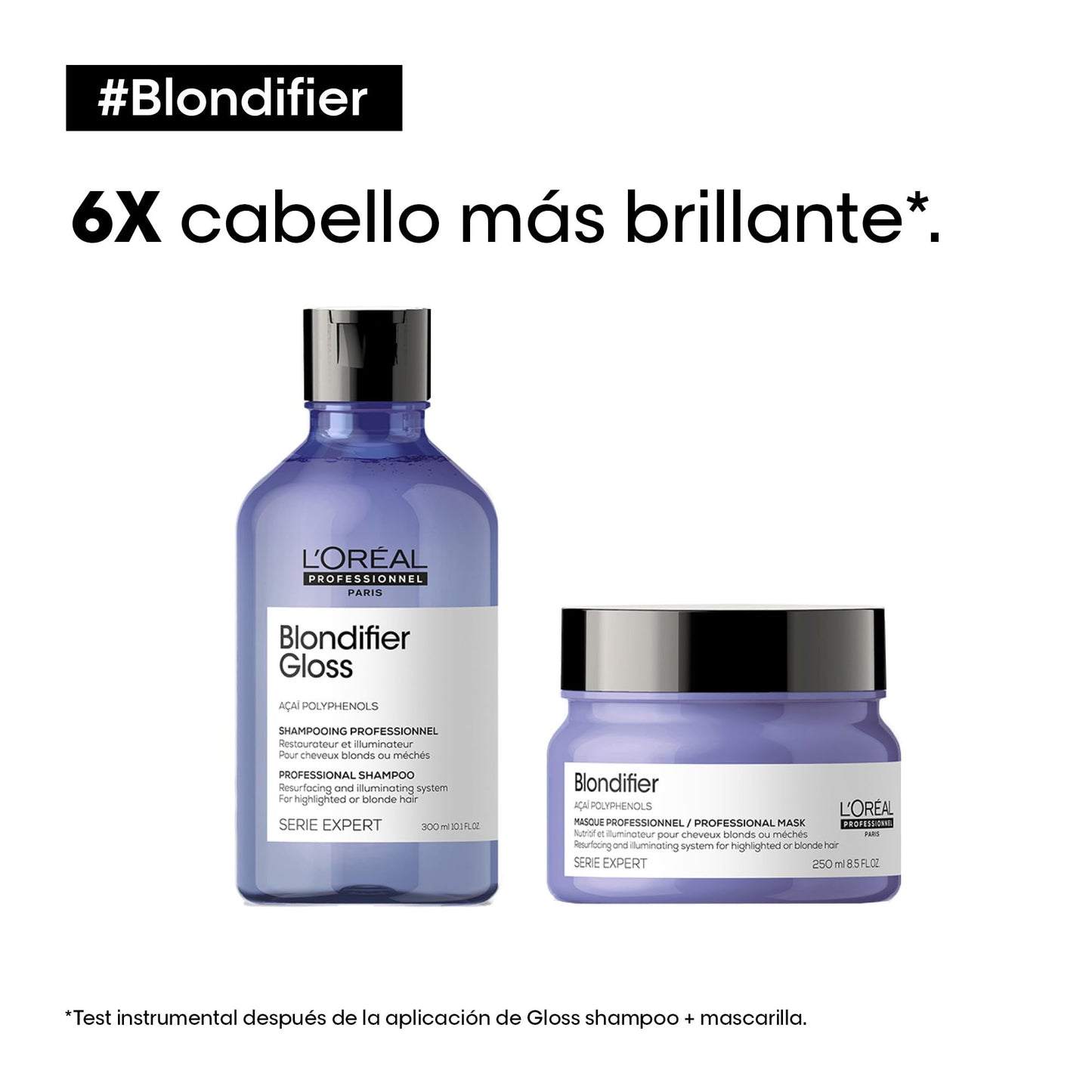L'Oréal Professionnel, Shampoo Reparador e Iluminador para Cabelos com Mechas ou Loiros, Blondifier Gloss, 300ml