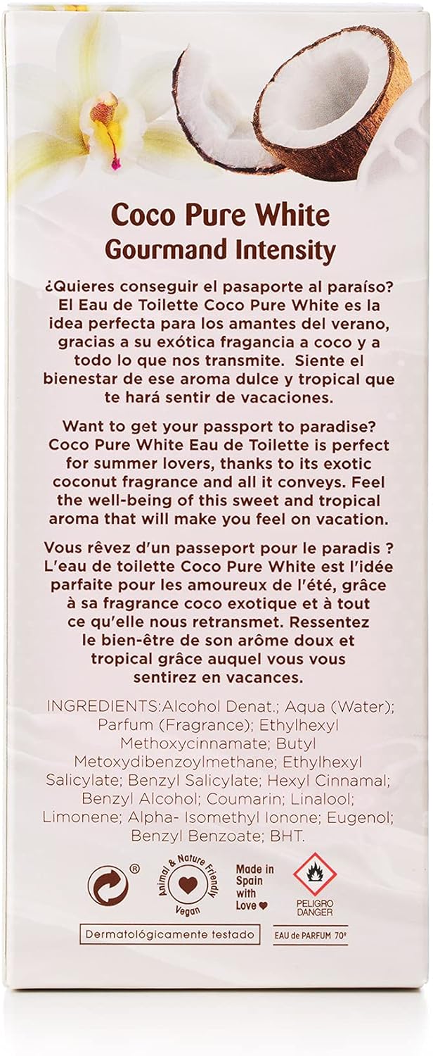 Tulipan Negro - água de colónia unissexo, Coco Pure White, 50 ml
