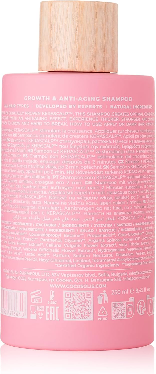 COCOSOLIS GROW Champo crescimento e antienvelhecimento - para crescimento rápido do cabelo