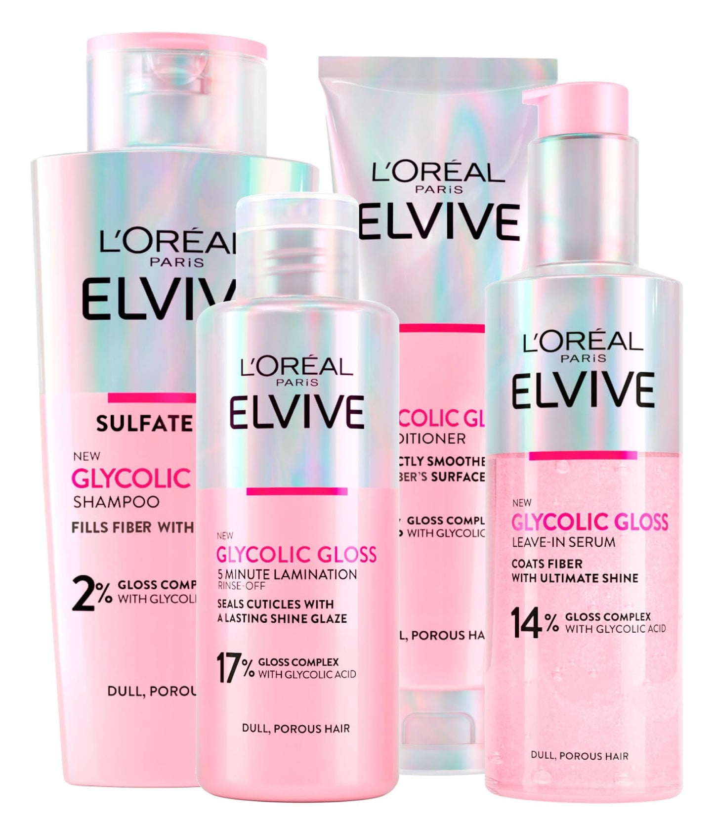 L'Oréal Paris Elvive Kit para Cabelos Opacos e Porosos Brilho Intenso e Duradouro - 3 produtos