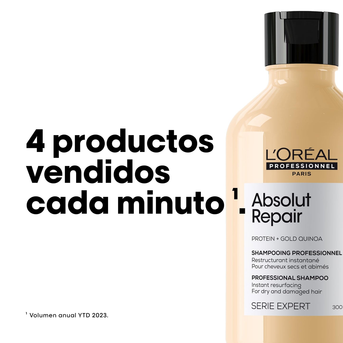 L’Oréal Professionnel Shampoo de Tratamento Reconstrutor para cabelos secos e danificados, Absolut Repair, Série Expert, 750ml