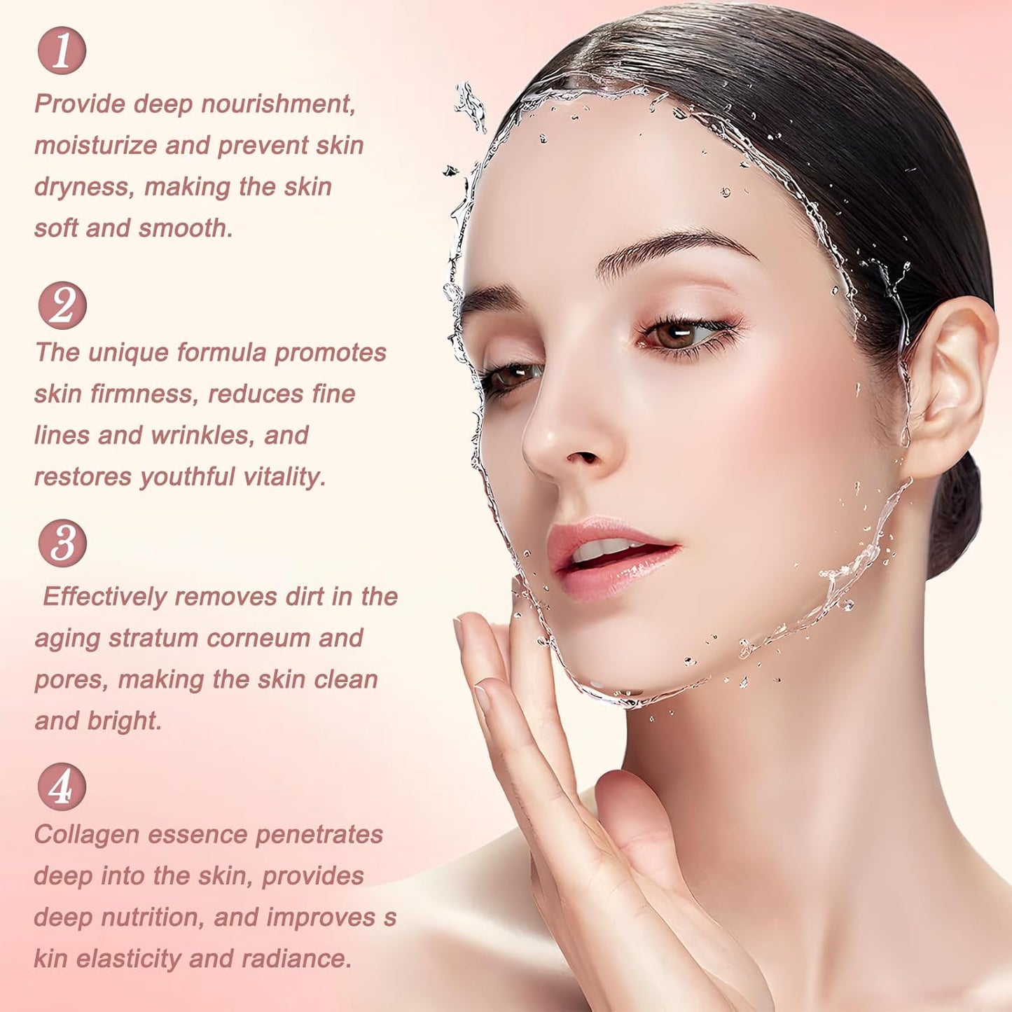 Máscara facial coreana noturna em gel de bio-colagénio, ideal para hidratação profunda e rejuvenescimento da pele