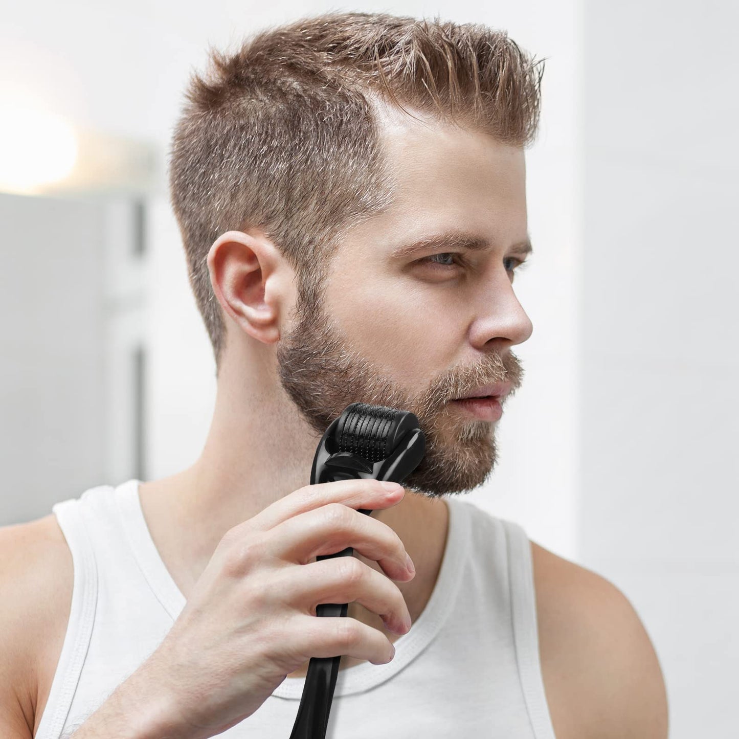 Dermaroller com microagulhas URAQT, rolo de derma de 0,5 mm para rosto e corpo