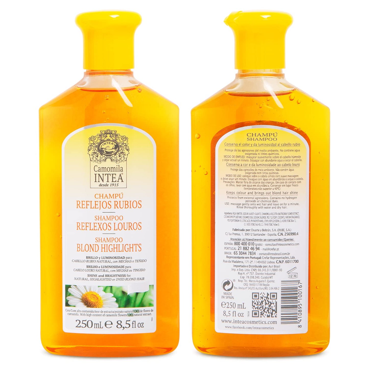 Camomila Intea - Shampoo Profissional para Cabelos - Mechas Douradas - 250 ml