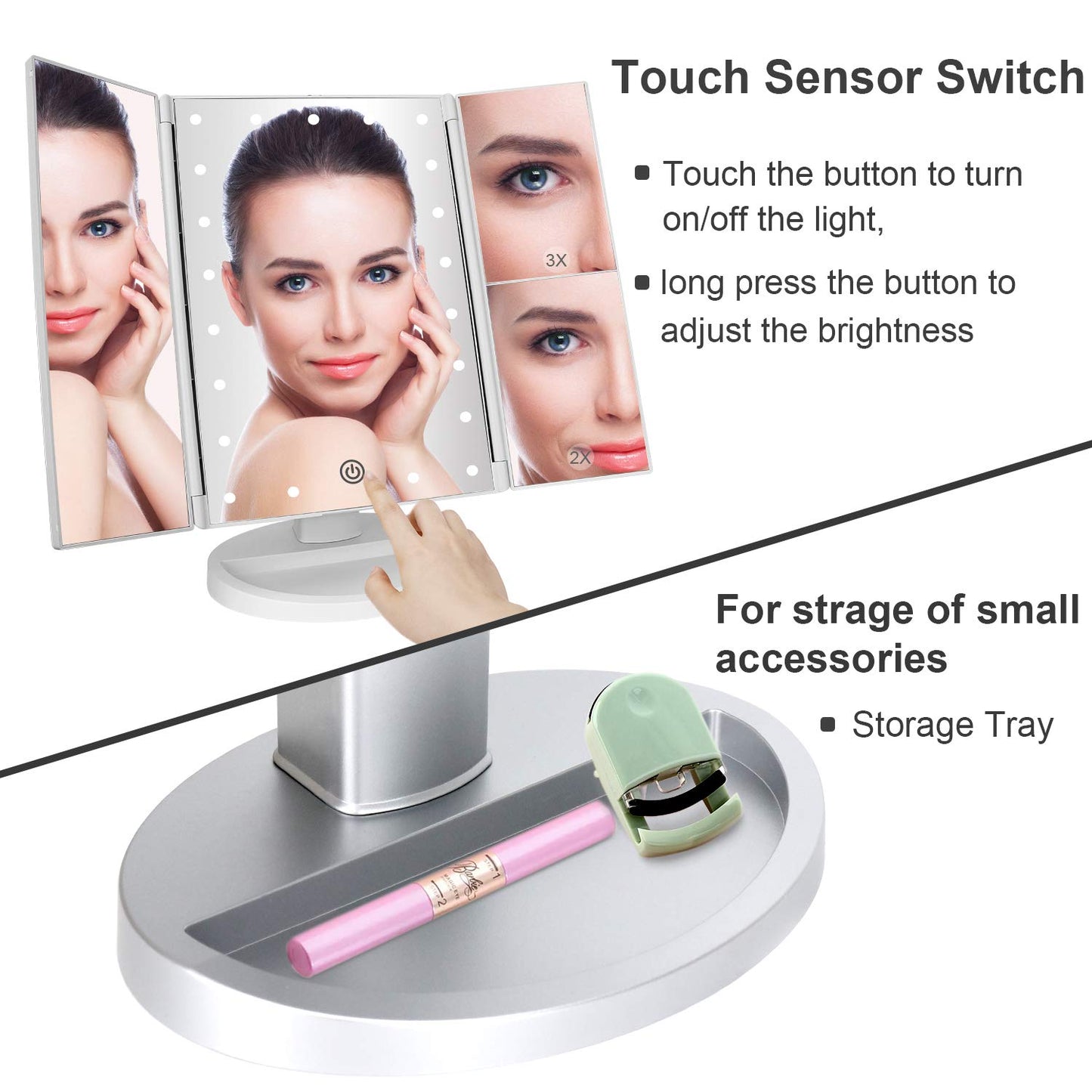 Espelho Iluminado Ampliação 1X 2X 3X – SPOT78 Elegância