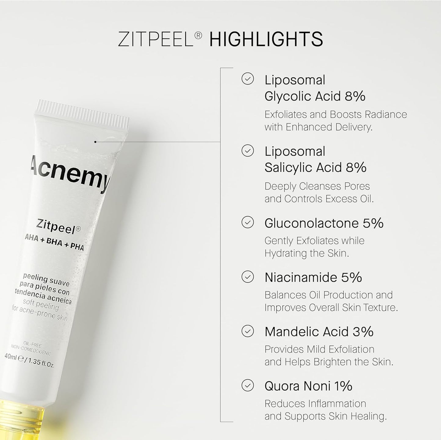 ACNEMY ZITPEEL® - Peeling suave para peles com tendencia acneica