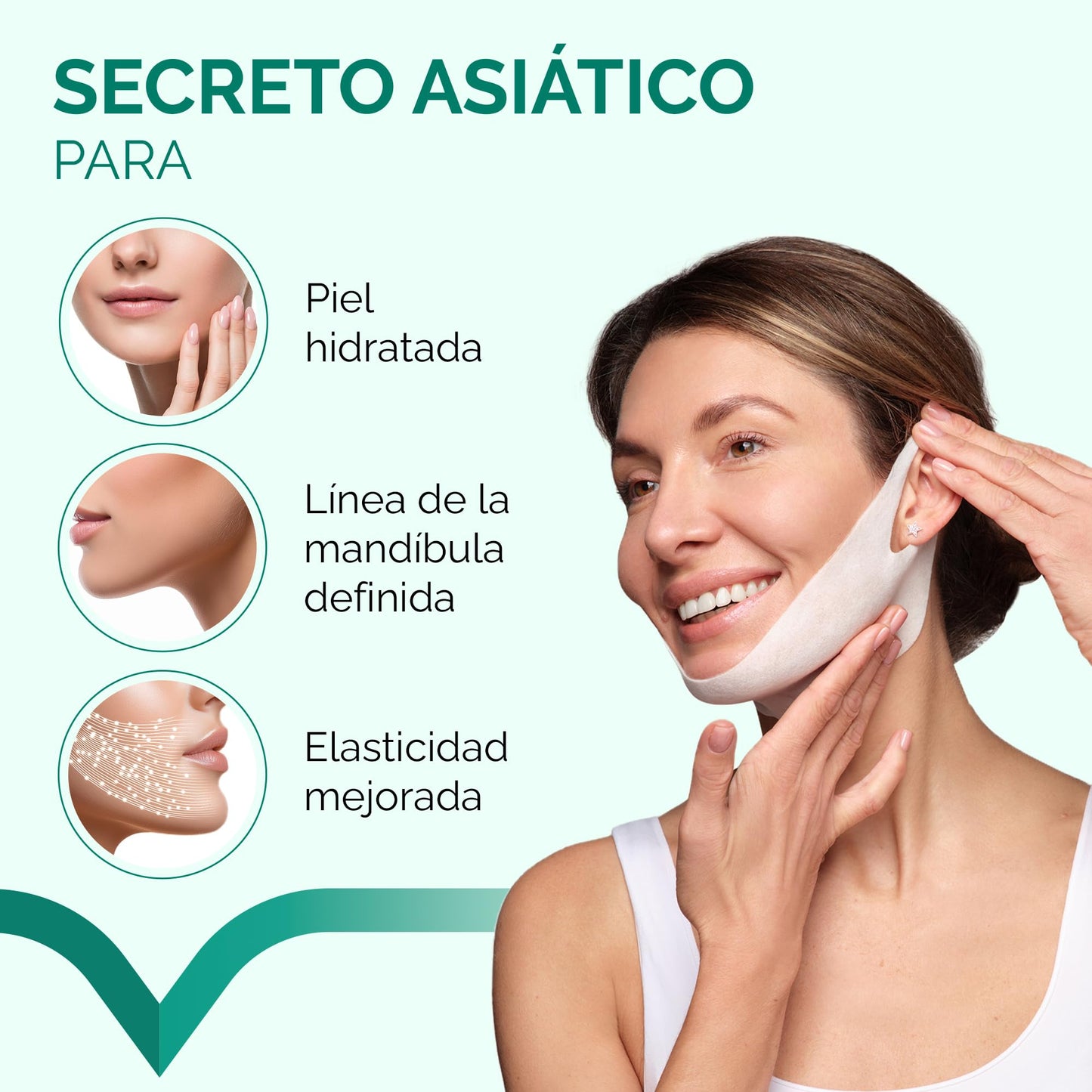 PLANTIFIQUE Máscara Facial de Colagenio com Faixa de Queixo
